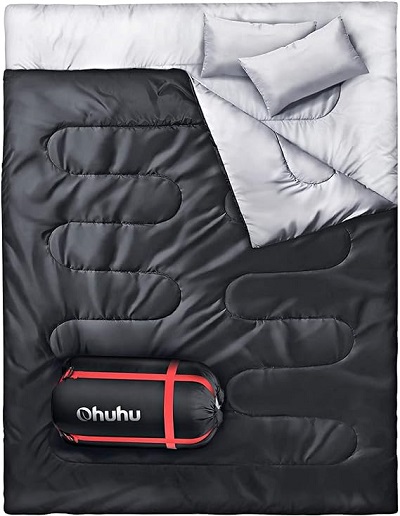 8. Ohuhu Double Sleeping Bag for Camping 